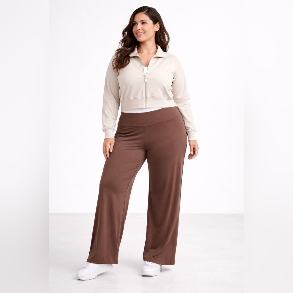 All in Motion Brown High Rise Active Pants 1X NWT Stretch Yoga Lounge - Picture 5 of 5